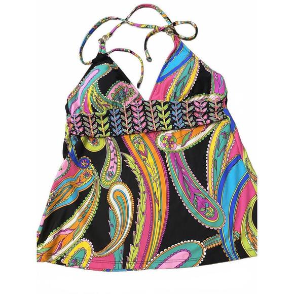 Trina Turk Colorful Swim Top - Halter Style, Size M - Picture 6 of 6